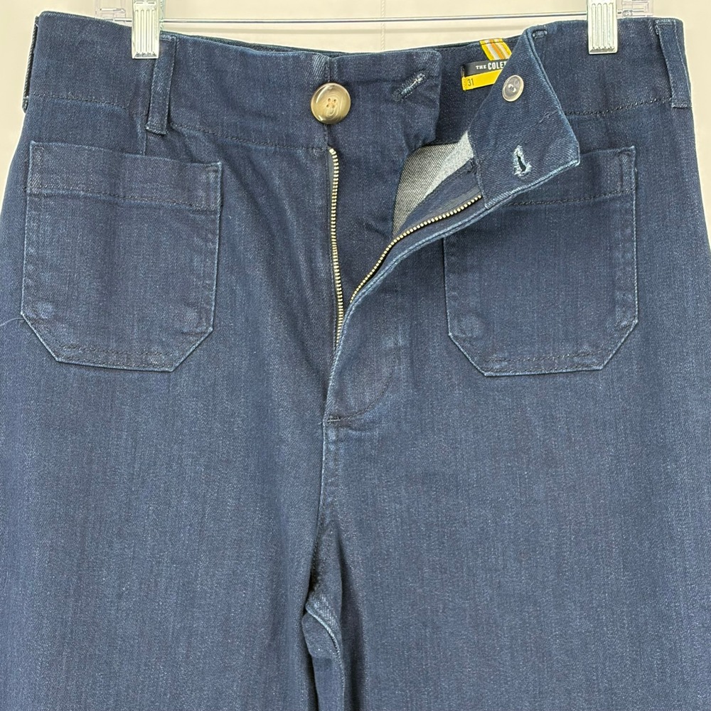 Maeve Anthropologie Colette Wide Leg Cropped Jeans Dark Wash Blue Size 31 - Picture 2 of 7